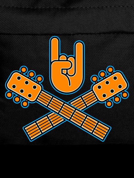 Crossed Guitars with Finger Horns