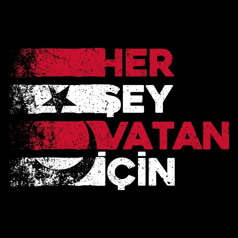 Conception du drapeau de la Turquie. Herşey Vatan Için