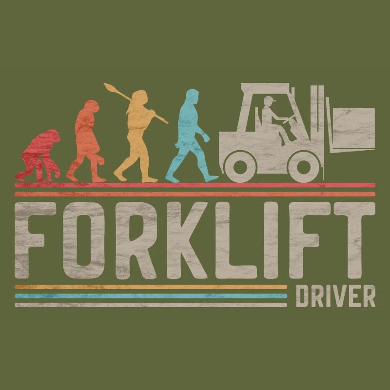 Forklift Driver Evolution Funny ForkLift Operator