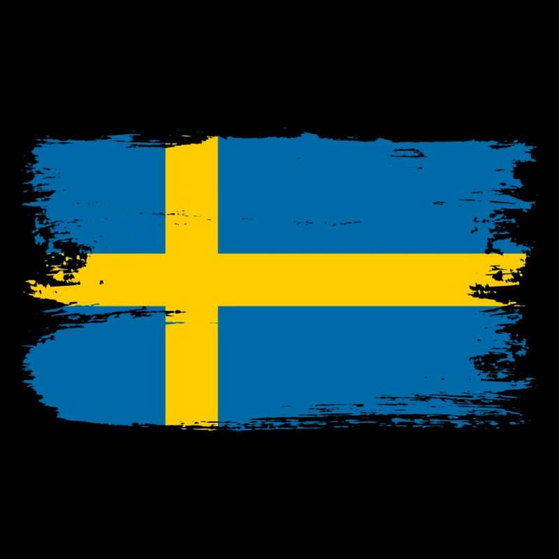 Tee à brosse drapeau de la Suède