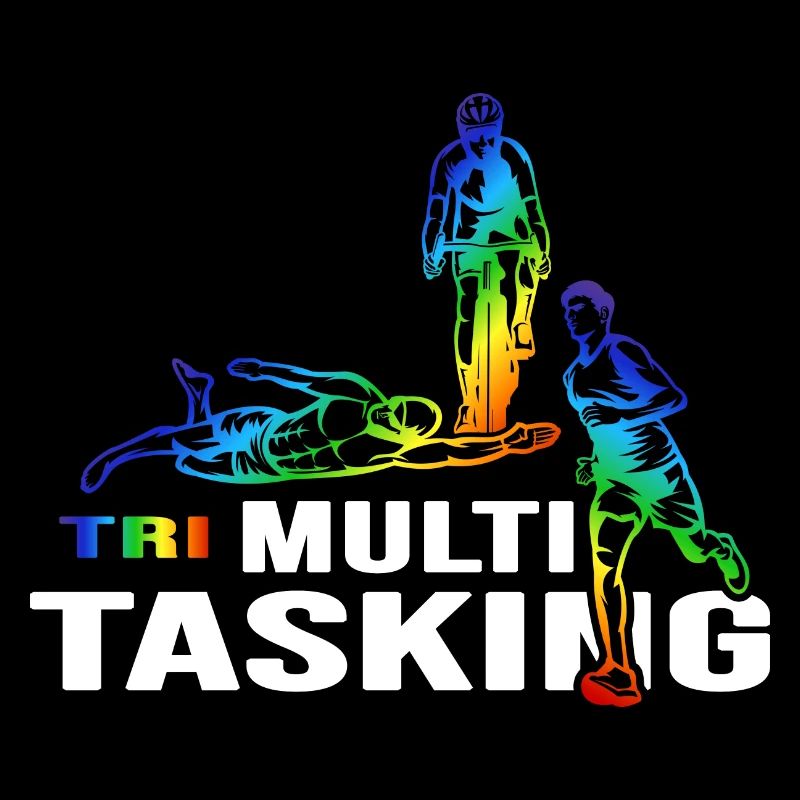 Triathlon multitâche triathlète « natation-vélo-course »