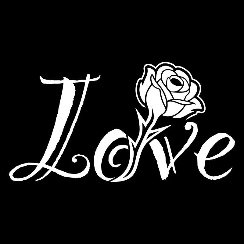Love Blossoms : Typographie avec une rose intégrée