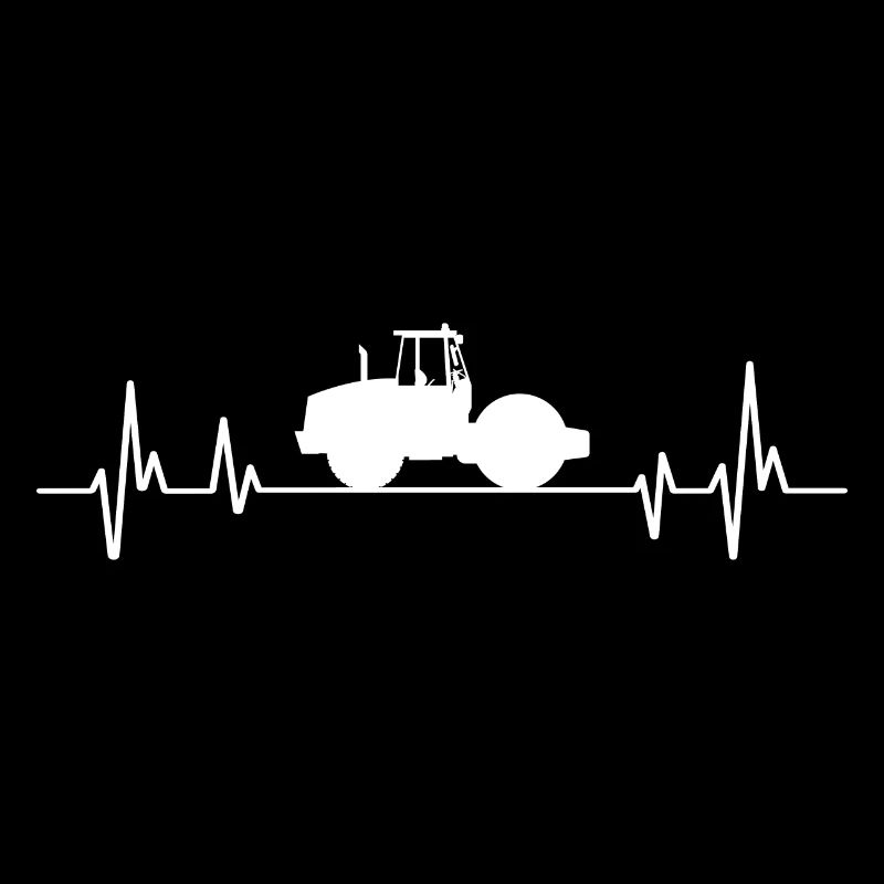 Roller compactor t-shirt construction - construction site