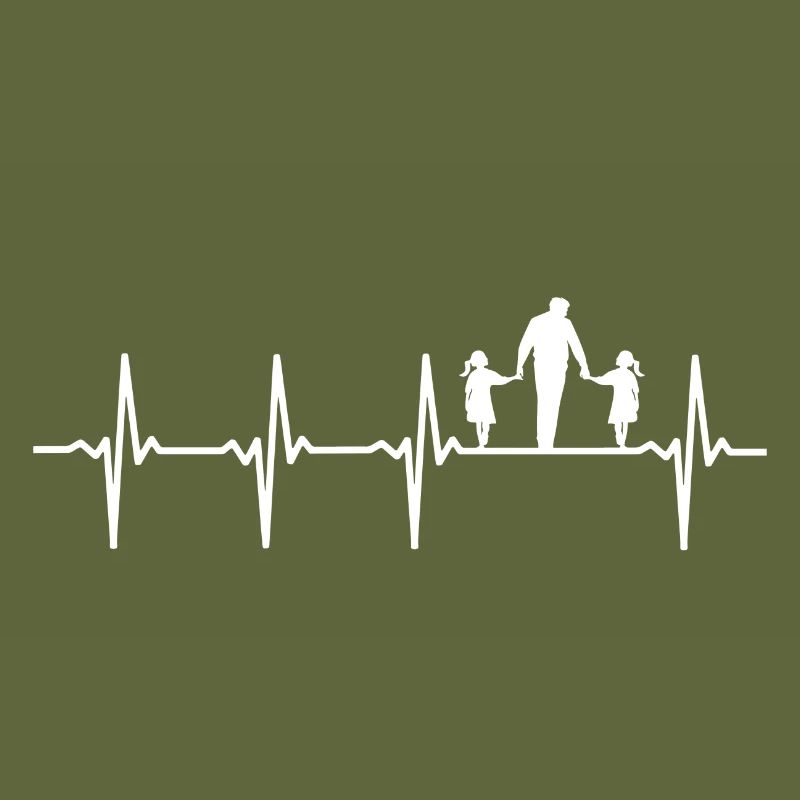 Father with two daughters heartbeat
