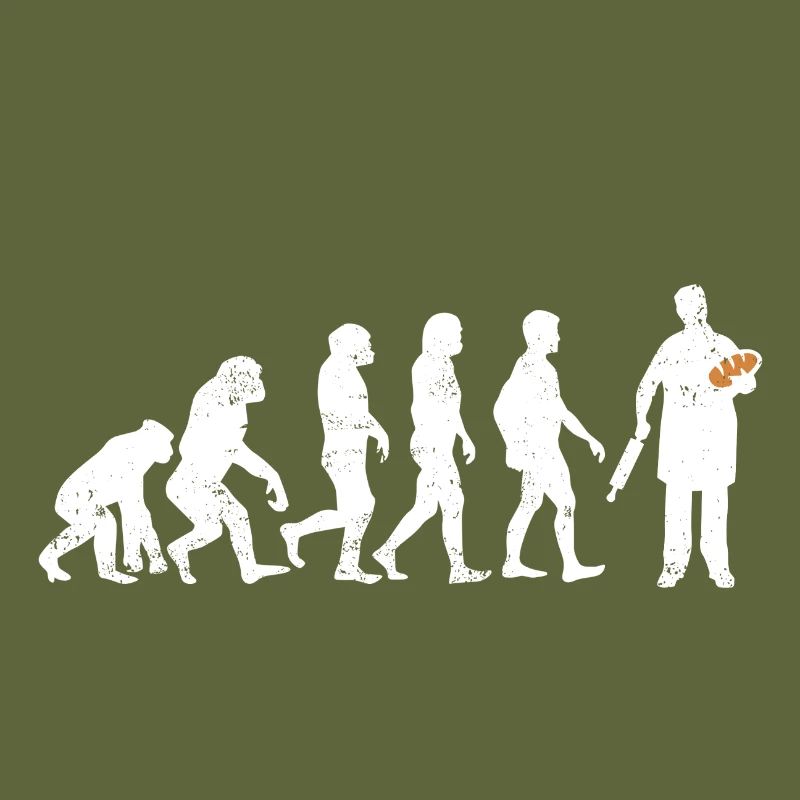 Bäcker evolution geschenk brot backen beruf teig