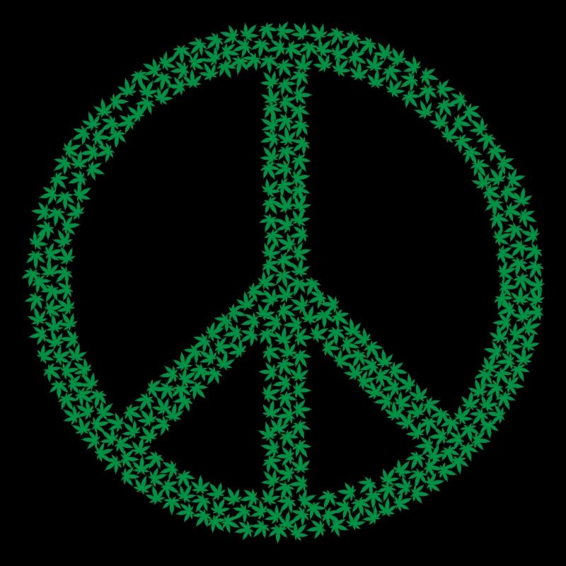 Peace Zeichen Hanfblätter Geschenk Geschenkidee