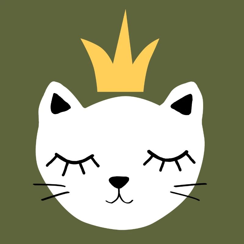 Weiße Katze mit Krone