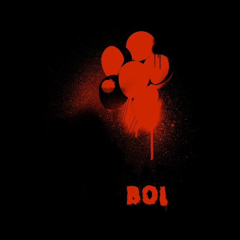 Sad Boi Panda mit Luftballons Graffiti