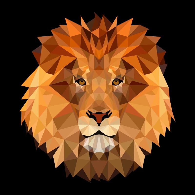 Low Poly Type Lion King of the Beast Mighty