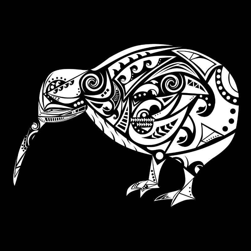Maori Kiwi Bird White - Gift Idea