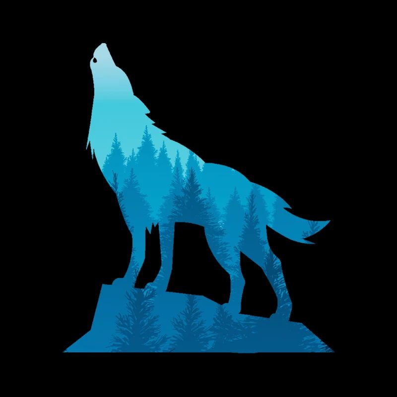 Wolf Double Exposure Forest