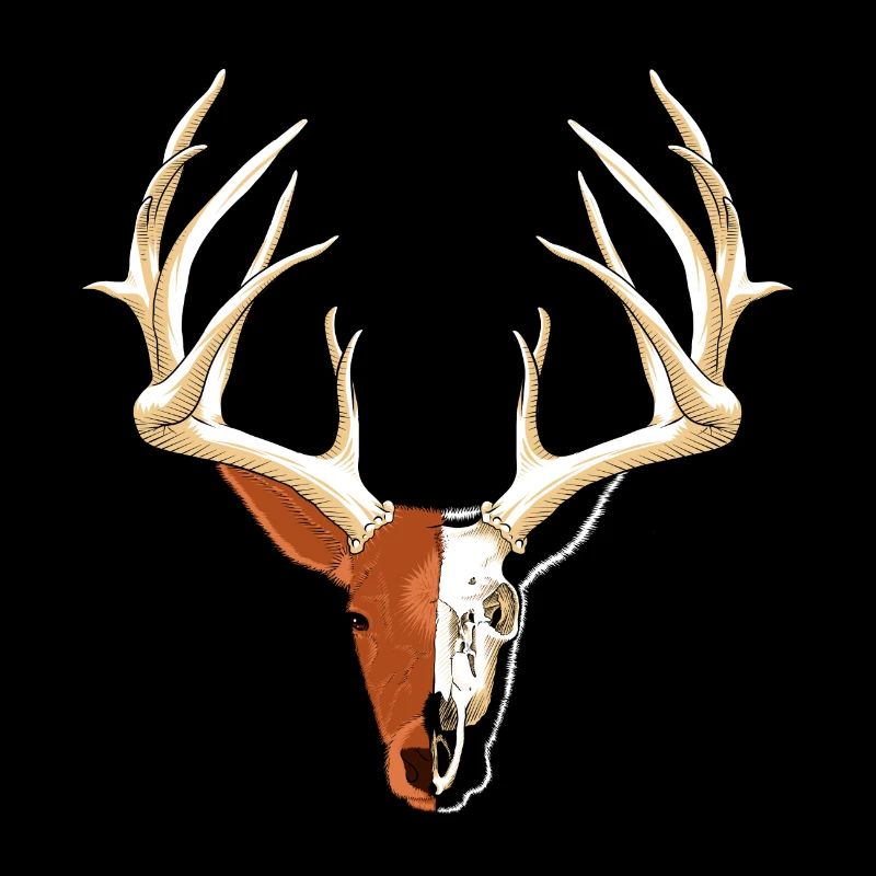 Deer head with skull fade