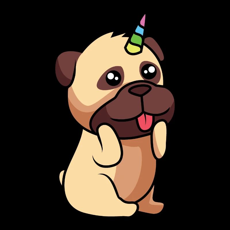 Petit chien mignon avec une licorne