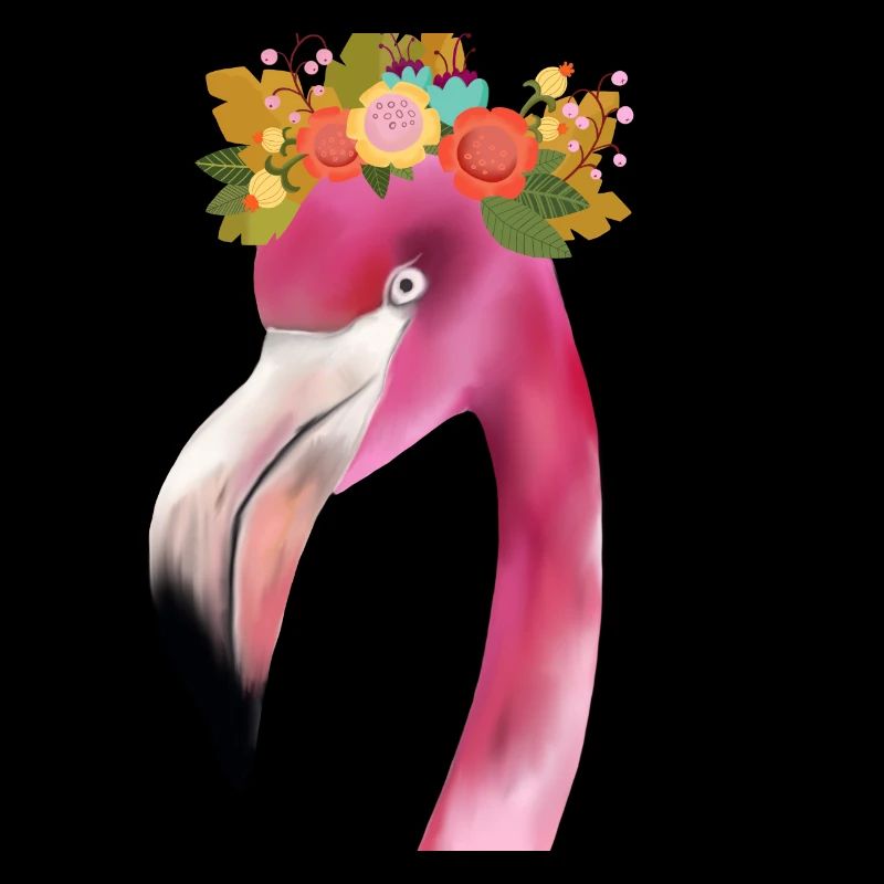 Flamingo avec couronne
