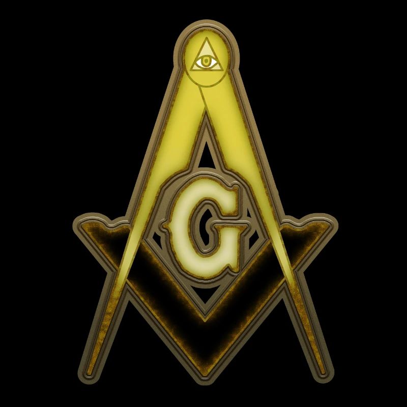 Freemason Compass Gold Rust