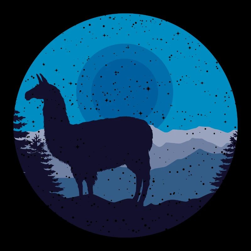 Llama in the moonlight