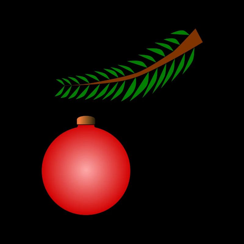 Weihnachtskugel am Ast - Rot