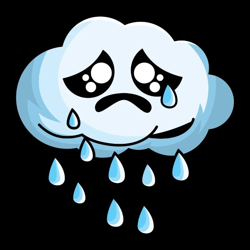 Sad cloud with rain