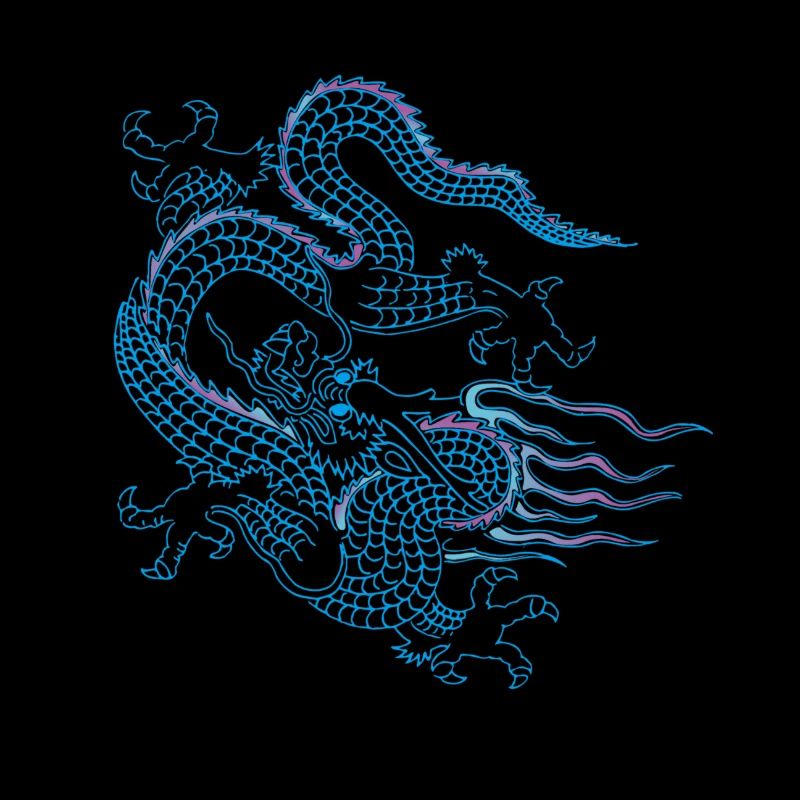 Blue Chinese Dragon