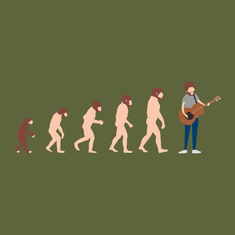 Evolution Gitarrist Lustige Geschenkidee