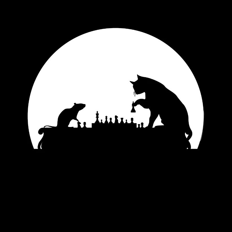 Katze Und Ratte Spielen Schach