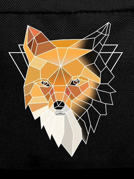 Orange polygonal fox
