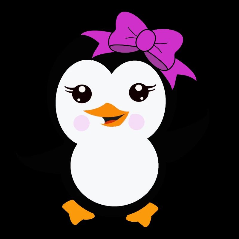 Pingouin avec un arc violet
