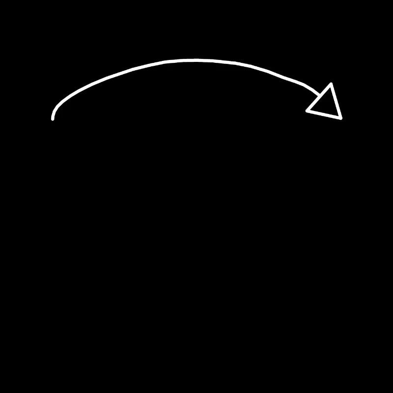 White curved arrow decoration