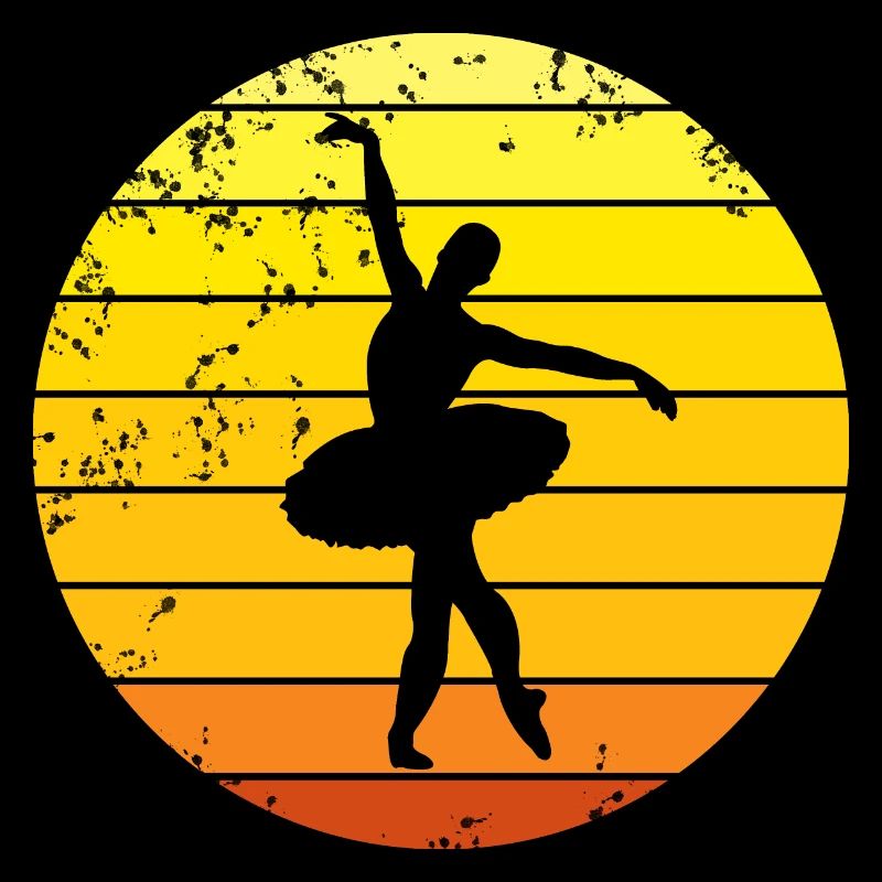 Ballerina ballet retro sunset dancer