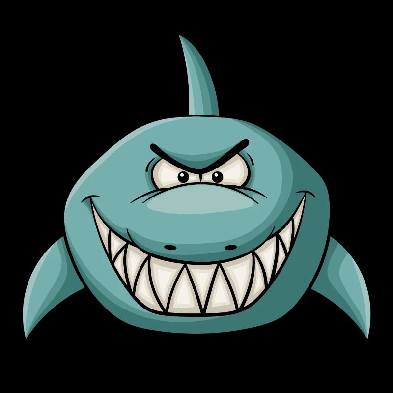 Evil grinning shark