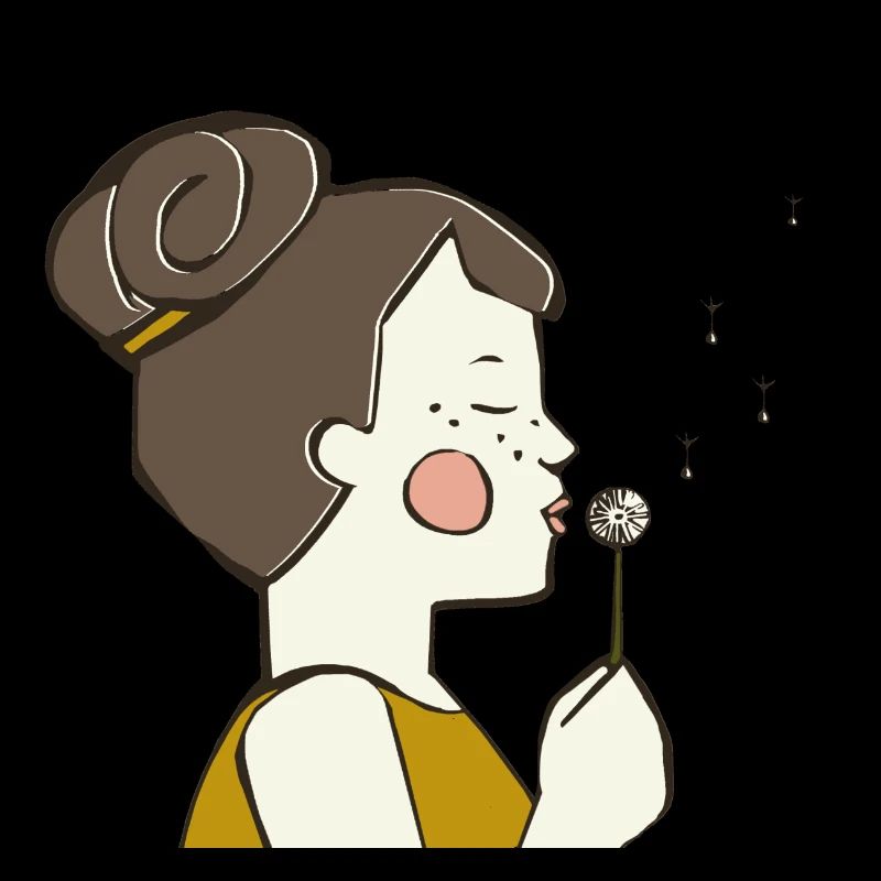 Pusteblume Mädchen farbig