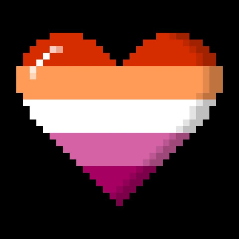Lesbian Pride 8Bit Pixel Heart