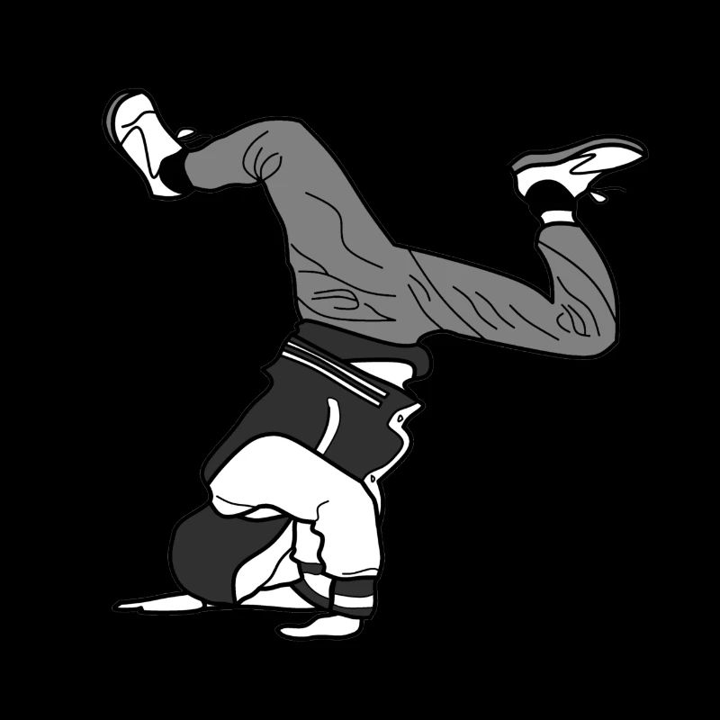 B Boy B-Boy Elbow Freeze in graustufen Breakdance