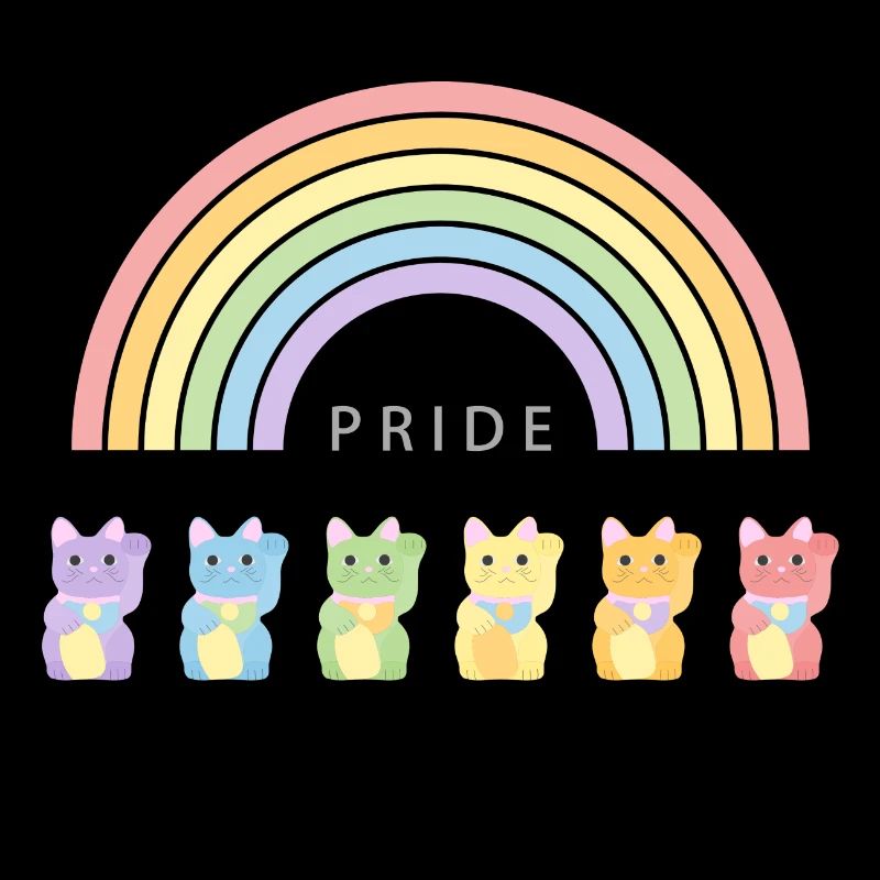 Winkekatze Regenbogen Pride Month