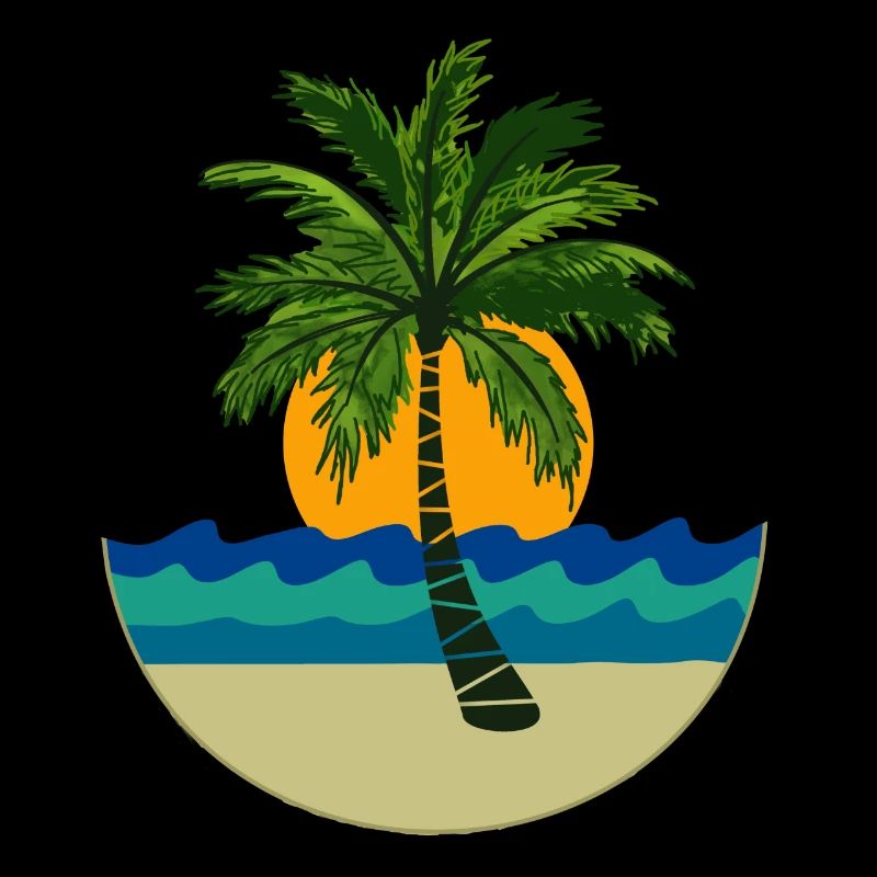 Palm tree, sun, beach