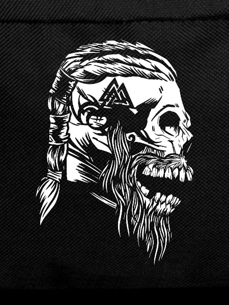 Viking skull with tattoos