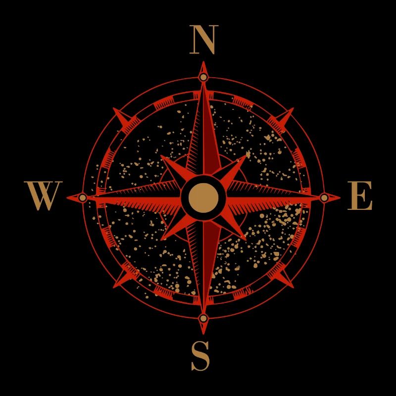 Symbol Kompass Navigation Retro Geschenkidee