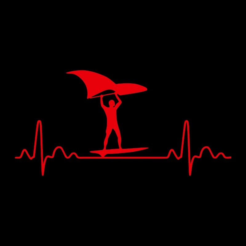Heartbeat Wing Foiling Surfing Surfer Geschenkidee