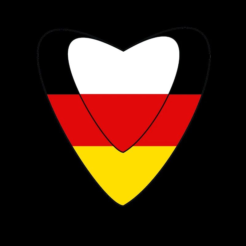German-Pole Poland German-Polish heart gift