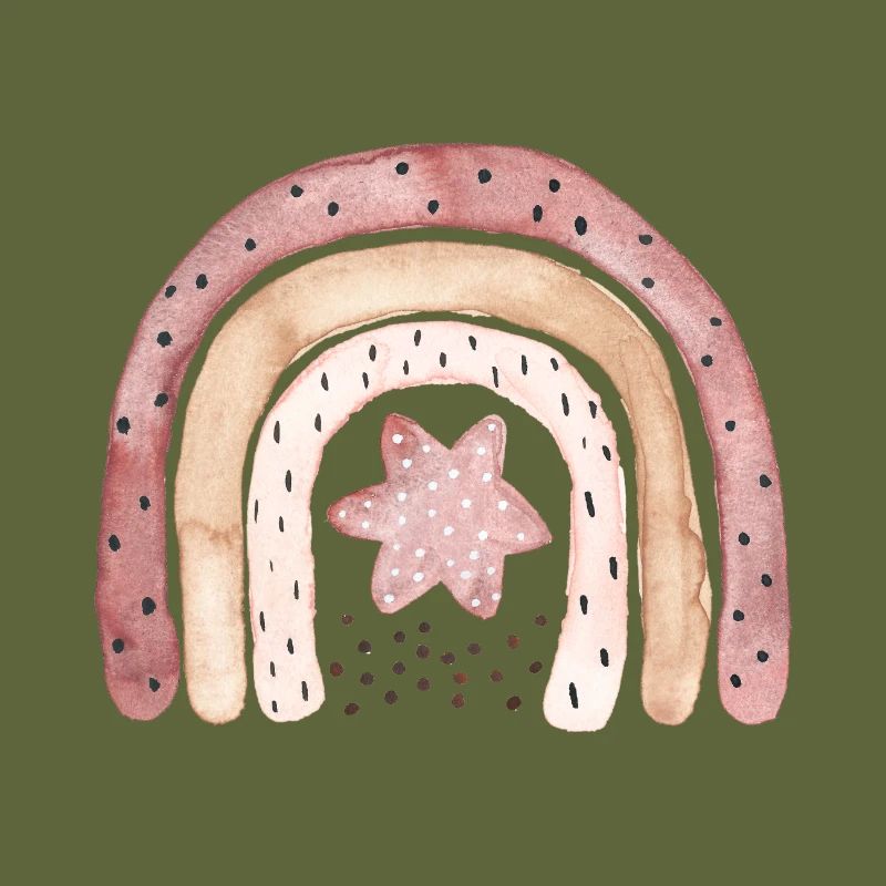 Rainbow boho café marron