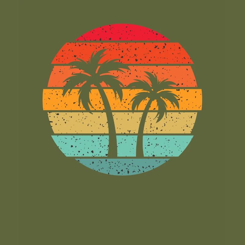 Palm Tree Retro Style Tropical Beach Vacation Gift