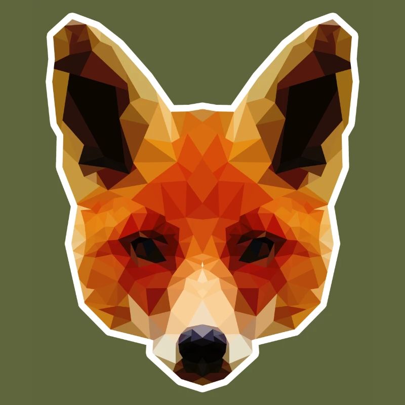 Orange Polygonal Fox
