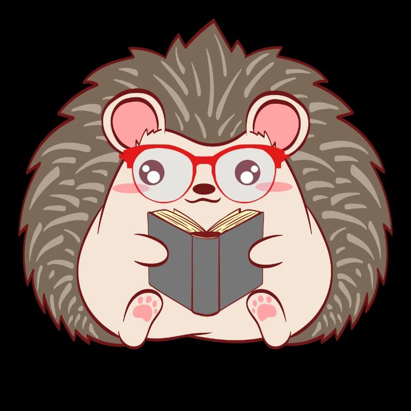 Hedgehog "Reader" Christmas Design For Students