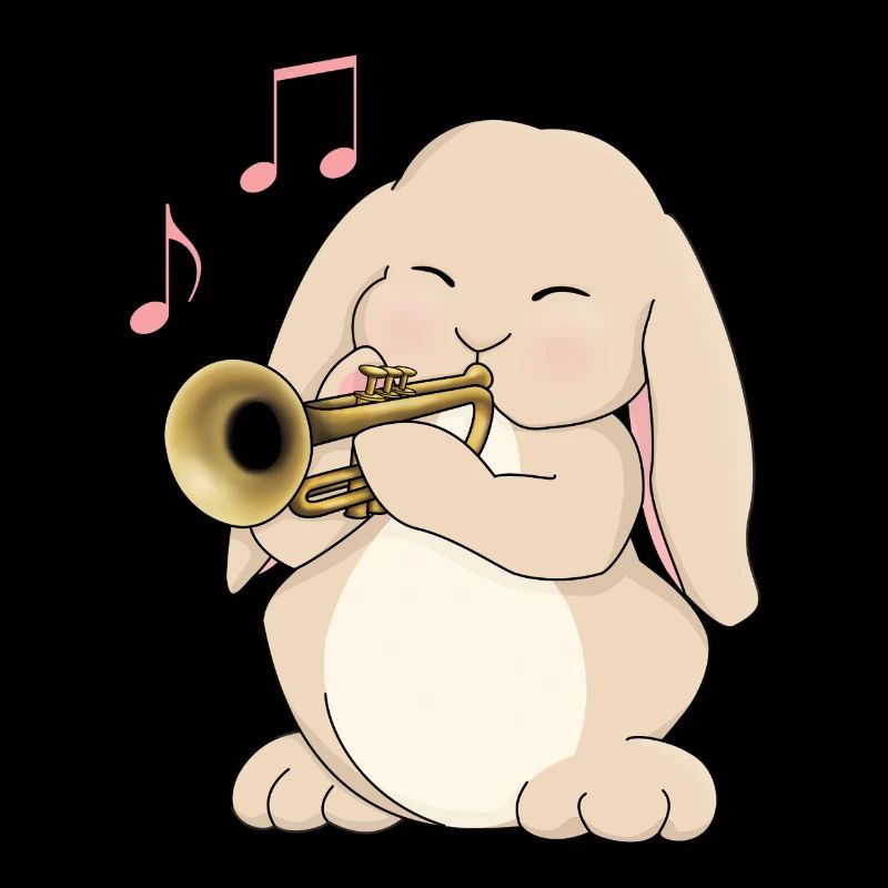 Cute Rabbit Trumpet Player