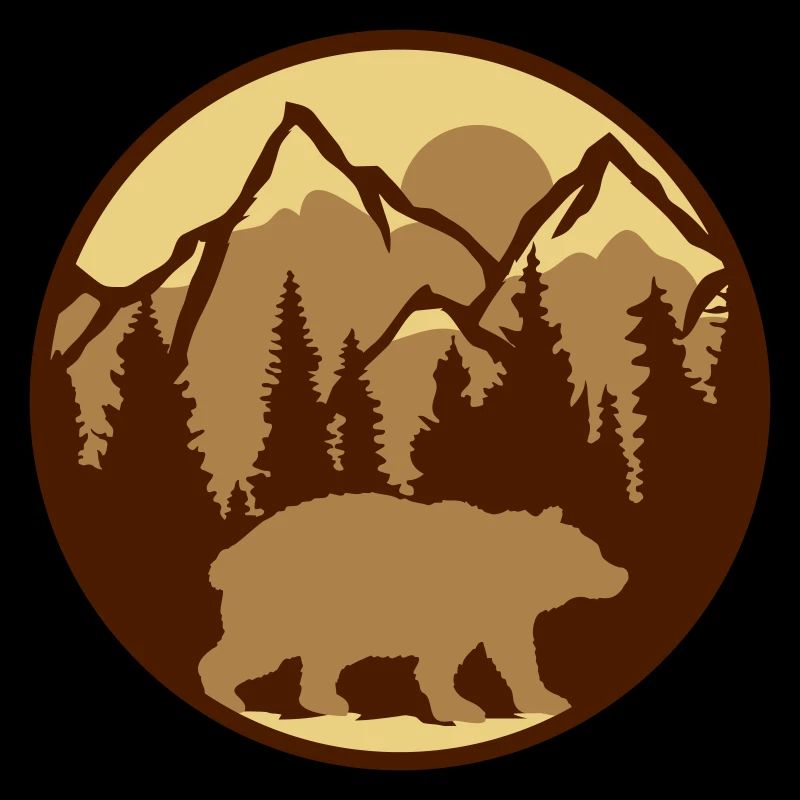 Mountains Forest Bear