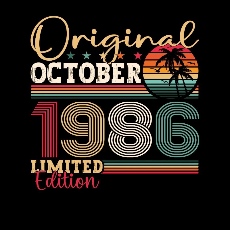 Original Octobre 1986 36th Birthday Gift Cool