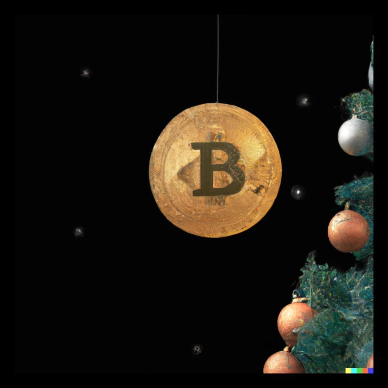 Bitcoin hangs on Christmas tree