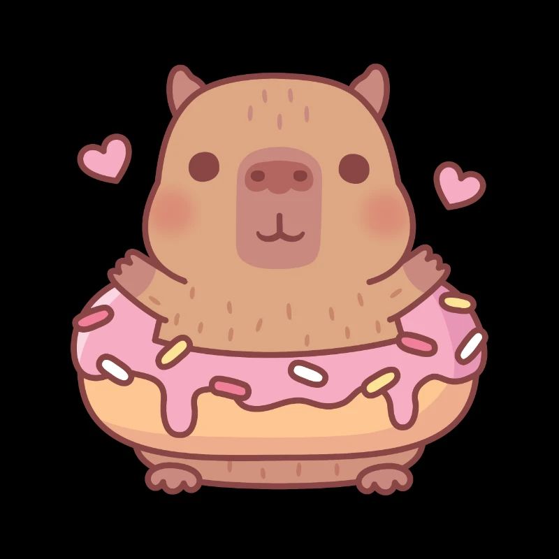 Süßes Capybara mit Donut