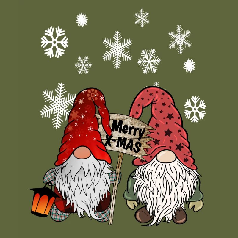 Gnom Weihnachts Wichtel mit Schneeflocken