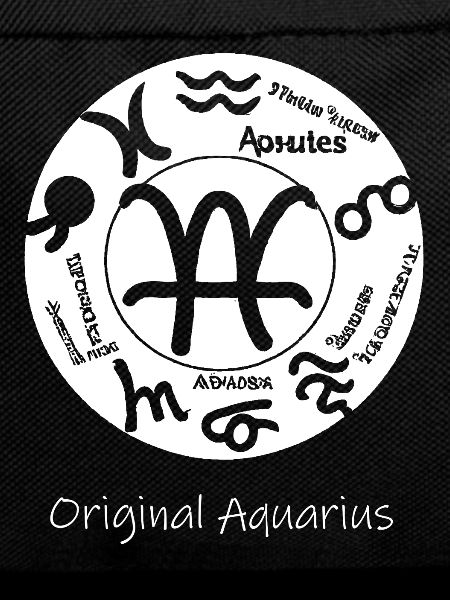Zodiac sign Aquarius 002 white